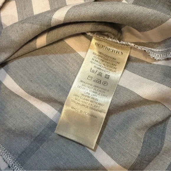 BURBERRY BRIT Women’s 3/4 Sleeve Plaid Button Down 100% Cotton Shirt Size Medium - Picture 10 of 12